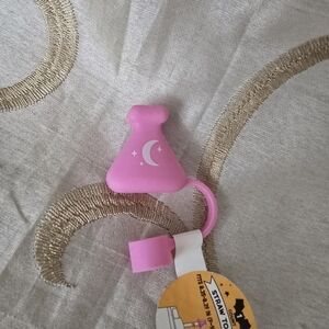 Pink Witch's Hat Straw Topper | Halloween Cup Accessory | Spooky Tumbler Decor